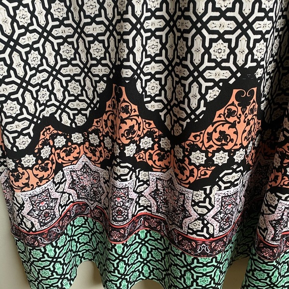 Style & Co Catalina Hideaway lace up tunic Sevilla Tile Size 1X Boho look - Picture 4 of 9